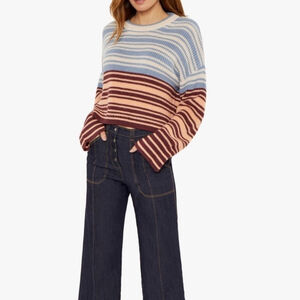 NWT CINQ A SEPT Malia Striped Oversized Pullover Sweater XL